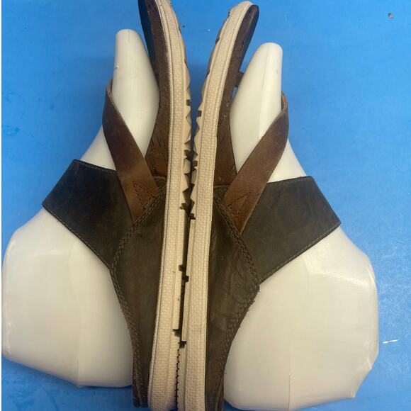 Merrell Around Town Thong Leather Sandals Women Size 8 Brown Flats Buckle Slide - Picture 6 of 10
